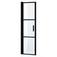 Maxaro Diamond Douchedeur | 55 cm Mat zwart Helder met zwarte strepen Draaideur
