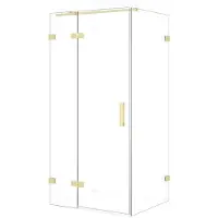 Maxaro Diamond Douchecabine | 100x70 cm Lichtgoud Helder glas Draaideur Rechthoek