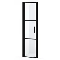 Maxaro Diamond Douchedeur | 50 cm Mat zwart Helder met zwarte strepen Draaideur
