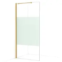 Maxaro Diamond Inloopdouche | 90 cm Goud Helder met matte strook Vaste wand