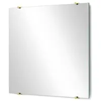 Maxaro Badkamerspiegel Solo 70x60cm - Spiegelhouders Rond - Lichtgoud - Badkamer Spiegel | Grote Spiegel Badkamer | Luxe Design Spiegel