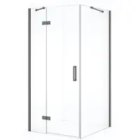 Maxaro Diamond Douchecabine | 100x90 cm Zwart metaal Helder glas Draaideur Rechthoek
