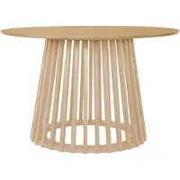 Sweeek Eettafel met eikenhoutkleur, dennenhouten poten, 4 zitplaatsen, Ø120cm
