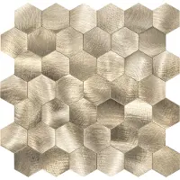 BES LED Zelfklevende Mozaïek Tegel - Afimera Hexagon XL - Geborsteld Goud - 290x288mm