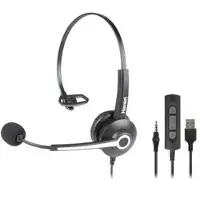 Hamlet HHEADM-UJM hoofdtelefoon/headset Bedraad Hoofdband Kantoor/callcenter USB Type-A Zwart