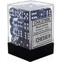 Chessex Nebula zwart/wit D6 12mm Dobbelsteen Set (36 stuks)