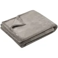 Stof Textiles Plaid/Bankdeken Maribelle - lichtgrijs - 180 x 220 cm - polyester fleece - 2 persoons