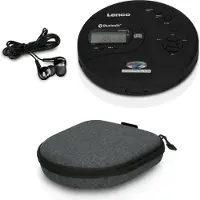Lenco Discman Bundel - CD-300BK + PBC-50GY - Draagbare Bluetooth CD-MP3 Speler met ingebouwde Powerbank case