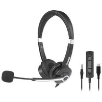 Hamlet HHEADM-CJS hoofdtelefoon/headset Bedraad Hoofdband Kantoor/callcenter USB Type-C Zwart