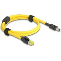 DeLOCK Cable RJ45 plug Cat.6 to Mini I/O 8 pin D-shape type 2 plug 1 m yellow