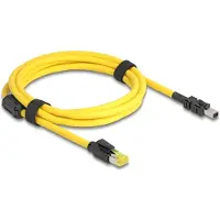 DeLOCK Cable RJ45 plug Cat.6 to Mini I/O 8 pin D-shape type 2 plug 2 m yellow