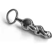 Black Label - Hunky Thruster - Dildo - Buttplug - Met Trekring - RVS