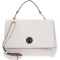 Coccinelle Leren Handtas Schoudertas Liya Handbag Blanco / Skin Crème