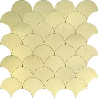 BES LED Zelfklevende Mozaïek Tegel - Afimera Schelpjes XL - Goud - 266x266x4mm
