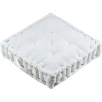 Stof Textile Vloerkussen Maxime - wit - katoen - 45 x 45 x 10 cm - vierkant - Extra dik - extra zitplaatsen - spelen - gamen - relaxen