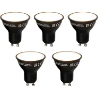 LUEDD Set van 5 Smart GU10 LED lamp zwart 7W 600 lm 3000K