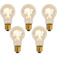 LUEDD Set van 5 E27 LED lamp spiraal filament A60 goldline 2W 150 lm 2200K