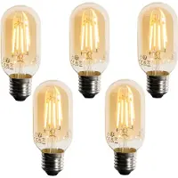 LUEDD Set van 5 E27 Dimbare LED Goud T45 4W 300 lm 2200K