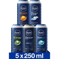 Nivea MEN Douchegel Mix Set - 5 Unieke MEN Geuren - 5 Stuks - Voordeelverpakking