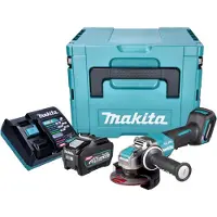Makita GA 047 GT101 Accu haakse slijper 40 V max. 125 mm X-LOCK Brushless + 1x oplaadbare accu 5.0 Ah + lader + Makpac