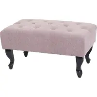 MCW Voetenbank Chesterfield, voetenbank voetenbank, waterafstotende stof/textiel 39x77x47cm ~ lichtroze