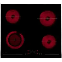 Sharp -KH6V08FT0KEU-Keramische kookplaat-inbouw-60cm
