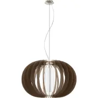 Eglo Stellato 3 - Hanglamp - 1 Lichts - Ø700mm. - Nikkel-Mat - Bruin, Wit