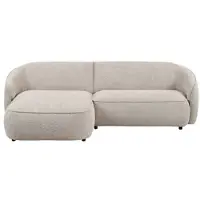 Fonq Chubby Hoekbank met Chaise Longue Links - Bouclé Greige