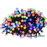 Star Trading LED lichtketting Berry Mini met timerfunctie bont, zwart, Kunststof