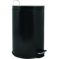 MSV Prullenbak/pedaalemmer - metaal - zwart - 20 liter - 29 x 45 cm - Medium-size