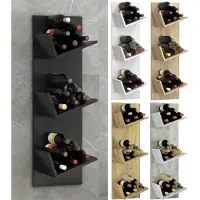 VCM Lansi wandkast wandhangend met 3 schuine planken Sonoma eiken decor.