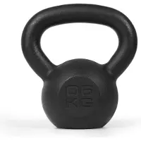 Zipro Kettlebell 6kg - Gietijzer - Breed handvat - Platte bodem - Krachttraining & Crossfit - Zwart