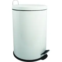 MSV Prullenbak/pedaalemmer - metaal - wit - 20 liter - 29 x 45 cm - Medium-size - Pedaalemmers