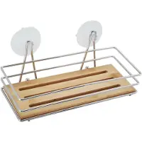 Spirella MSV doucherek - bamboe hout - metaal - 27 x 12 x 10 cm - Douche- en badrekjes