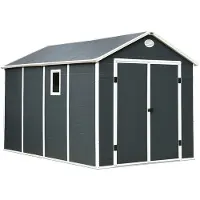 CoverTech Kunststof gereedschapsschuurtje Bergen 2,4 x 3,6 m antraciet