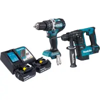 Makita Boormachine + slagboor, DLX 2278 RT accukit + DHP 484 klopboormachine 54 Nm + DHR 171 klopboormachine 1,2 J +.