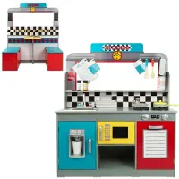 Woomax Wooden Kitchenette And Retro Wooden Toy Kitchen Veelkleurig 3 Years Kinderen