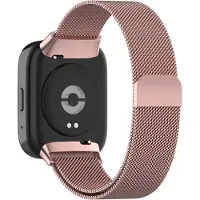 Strap-it Milanees smartwatch bandje - RVS Milanese band geschikt voor Xiaomi Redmi Watch 3 Active / Lite - roze