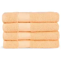 Good Morning Badstof Handdoek 100% Katoen 50x100cm - peach - Set van 4