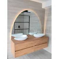 Sanico Ateca boven spiegel 140x120 cm met verlichting en verwarming
