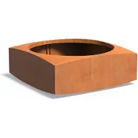 HetTuinstel.nl Cortenstaal plantenbak 120x120x45cm - Met bodem