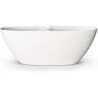 ZEZA Element Vrijstaand Bad - 175x76x60cm - solid surface - mat wit SW1208806