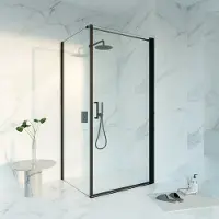 FortiFura Galeria Douchecabine - 140x90x200 - profiel veiligheidsglas - antikalk - mat zwart SW1122486 SW797916 SW797905