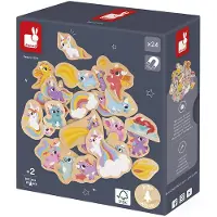 Janod Magneten - - Eenhoorns en Draken J09645 - 24 stuks - Geïllustreerd Hout - Voor kinderen