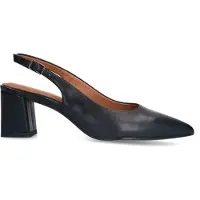 No Stress Zwarte leren slingbacks | Maat 37