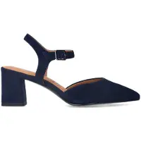 No Stress Donkerblauwe suède slingbacks | Maat 37