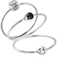 Elli - Elli Ringen Set Stacking Zart Kristalle 925 Silber Dames