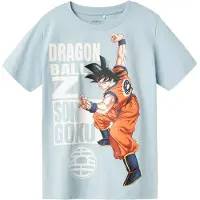 Name it Shirt 'NKMFRITZ DRAGONBALL' pastelblauw / kreeft / zwart / wit