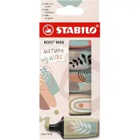 Adlibris BOSS MINI - Markeerstift - NATUREvibes - Etui Met 5 Kleuren