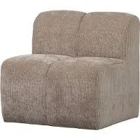 Woood Mojo Eetbankje 84cm Met Rugleuning - Ribstof - Donker Zand